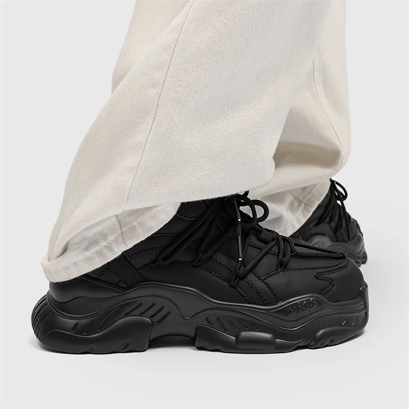 SUPEREDGE Height Increasing Abrasion Resistant Slip Resistant Low Top Chunky Sneakers Unisex-4