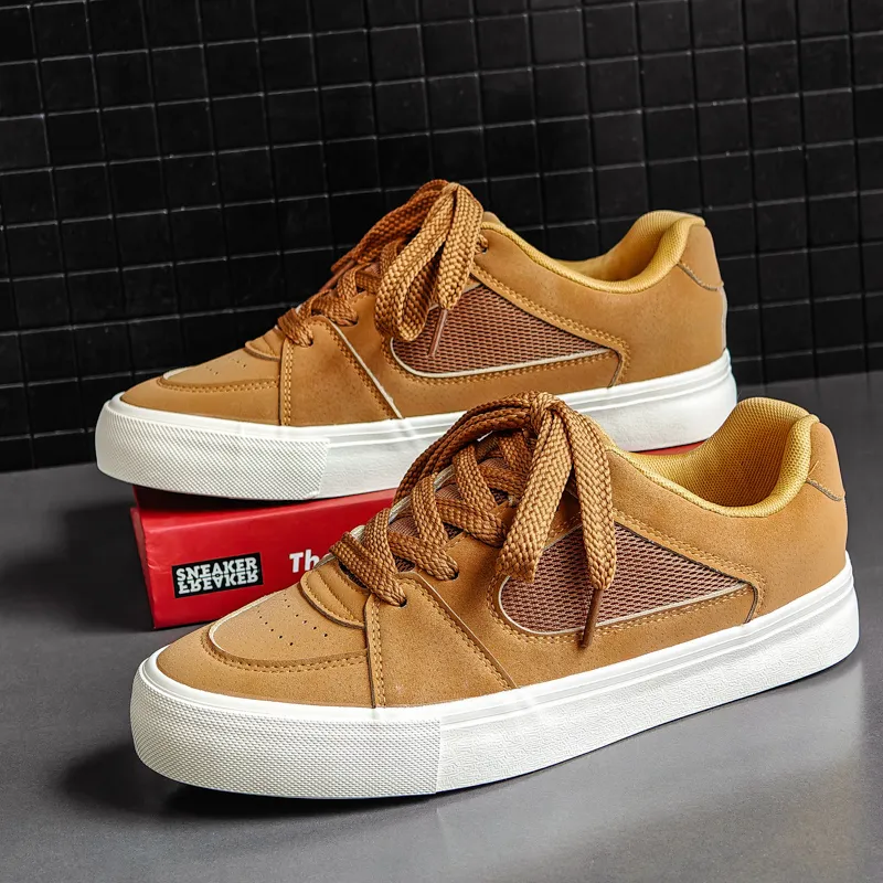 SUPEREDGE Cushioning, Impact Resistant, Abrasion Resistant Low Top Skateboard Shoes Men's Brown-2