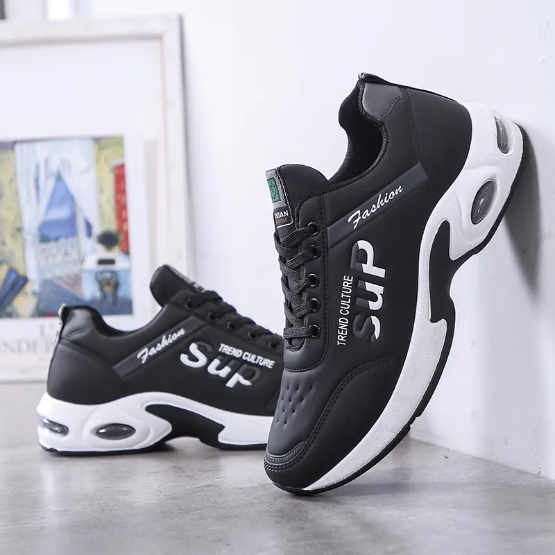 SUPEREDGE Cushioning Coverage Support Low Top Casual Running Shoes Men's Black-4