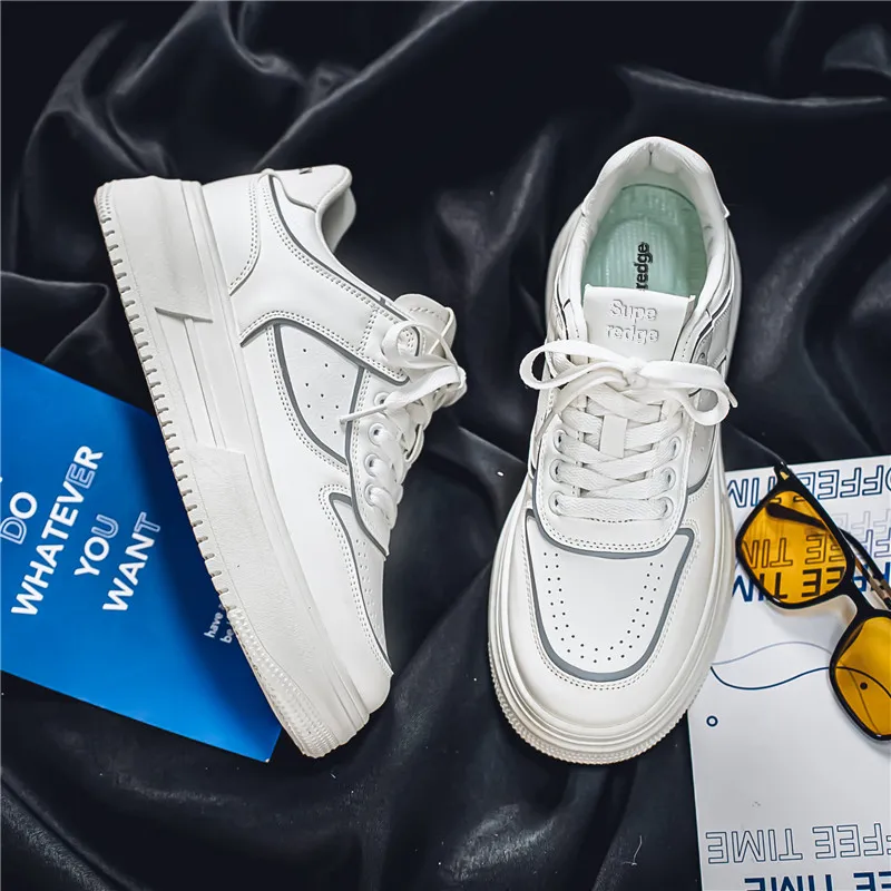 SUPEREDGE Coverage Cushioning Impact Resistance Low Top Skateboard Shoes Men's White-2