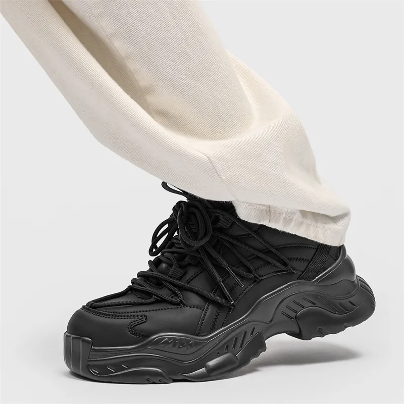 SUPEREDGE Height Increasing Abrasion Resistant Slip Resistant Low Top Chunky Sneakers Unisex-3