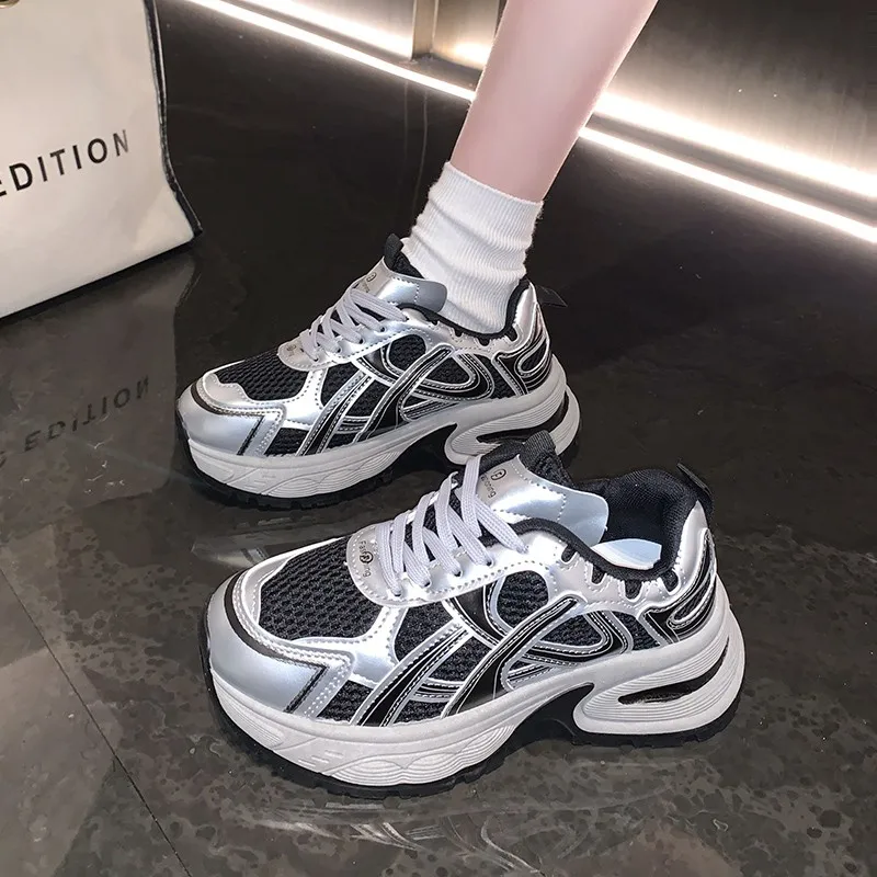 SUPEREDGE Slip Resistant And Abrasion Resistant Coverage Low Top Chunky Sneakers Women's-1