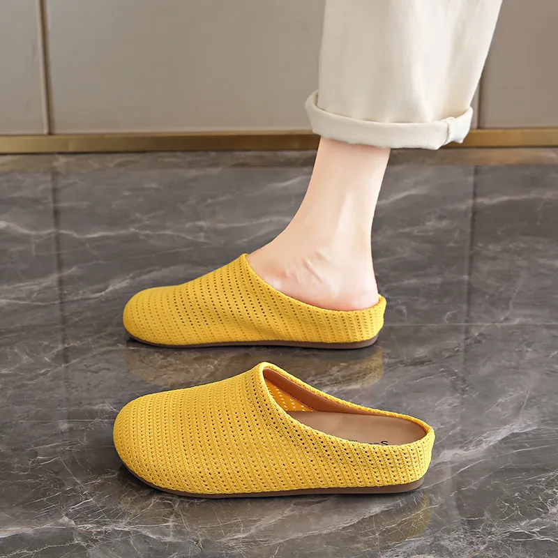 SUPEREDGE Rubber Sole Quiet Abrasion Resistant Closed Toe Slippers Women's-16