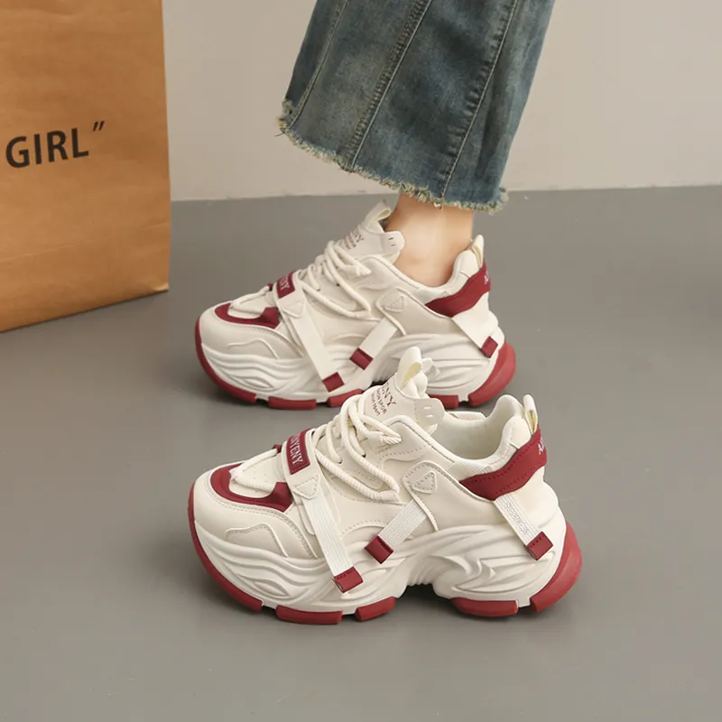 SUPEREDGE Slip Resistant And Abrasion Resistant Coverage Low Top Chunky Sneakers Women's-4