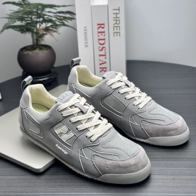 SUPEREDGE Breathable, Lightweight, And Abrasion Resistant Low Top Skateboard Shoes Men's Gray-3