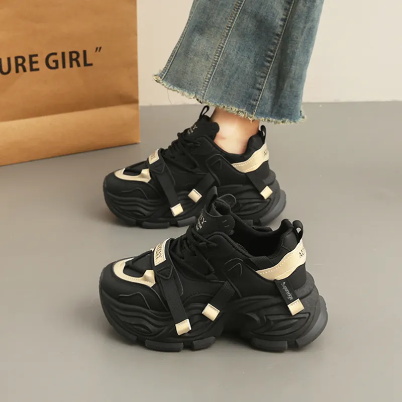 SUPEREDGE Slip Resistant And Abrasion Resistant Coverage Low Top Chunky Sneakers Women's-1
