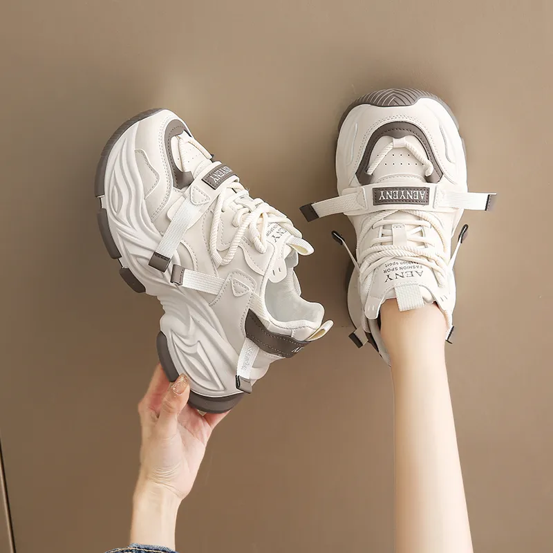 SUPEREDGE Slip Resistant And Abrasion Resistant Coverage Low Top Chunky Sneakers Women's-8