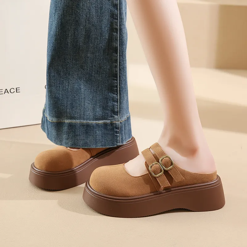 SUPEREDGE Loafers Women's Brown/Beige-4