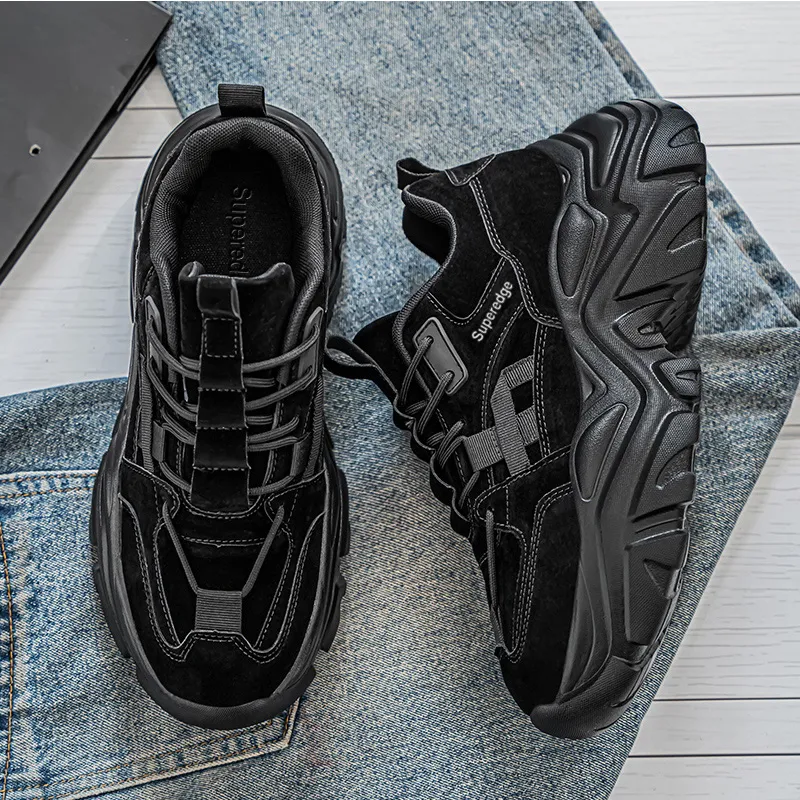 SUPEREDGE Abrasion Resistant Slip Resistant Low Top Chunky Sneakers Men's-4