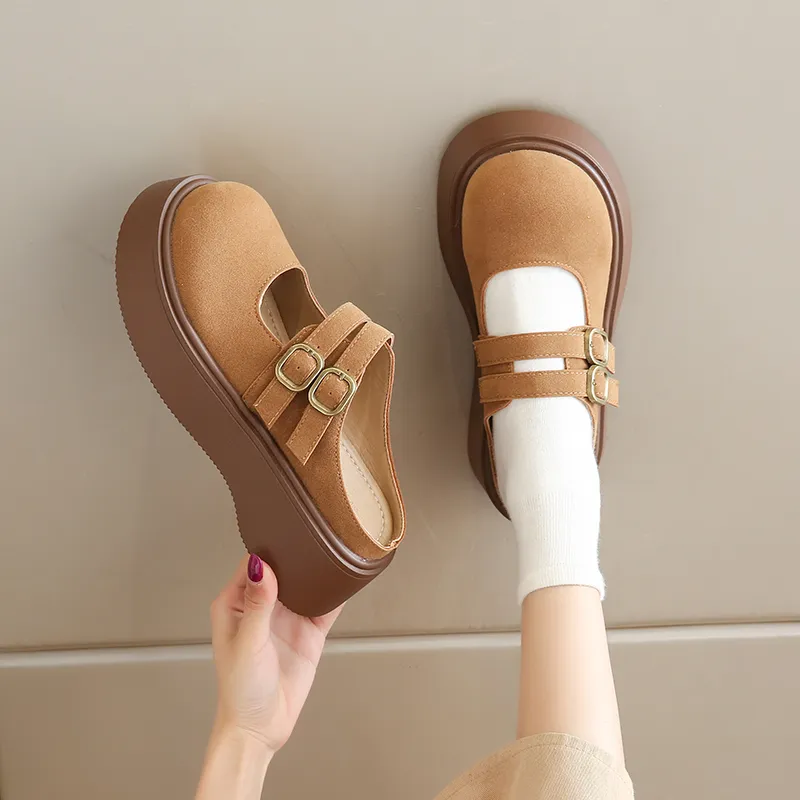 SUPEREDGE Loafers Women's Brown/Beige-1