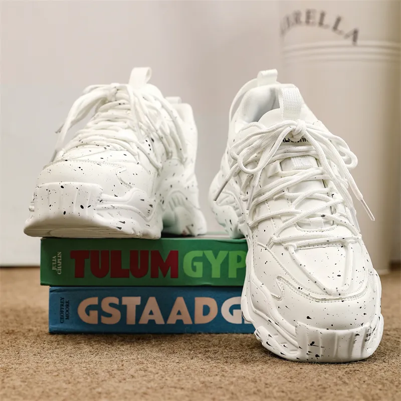 SUPEREDGE Height Increasing Abrasion Resistant Slip Resistant Low Top Chunky Sneakers Unisex-21