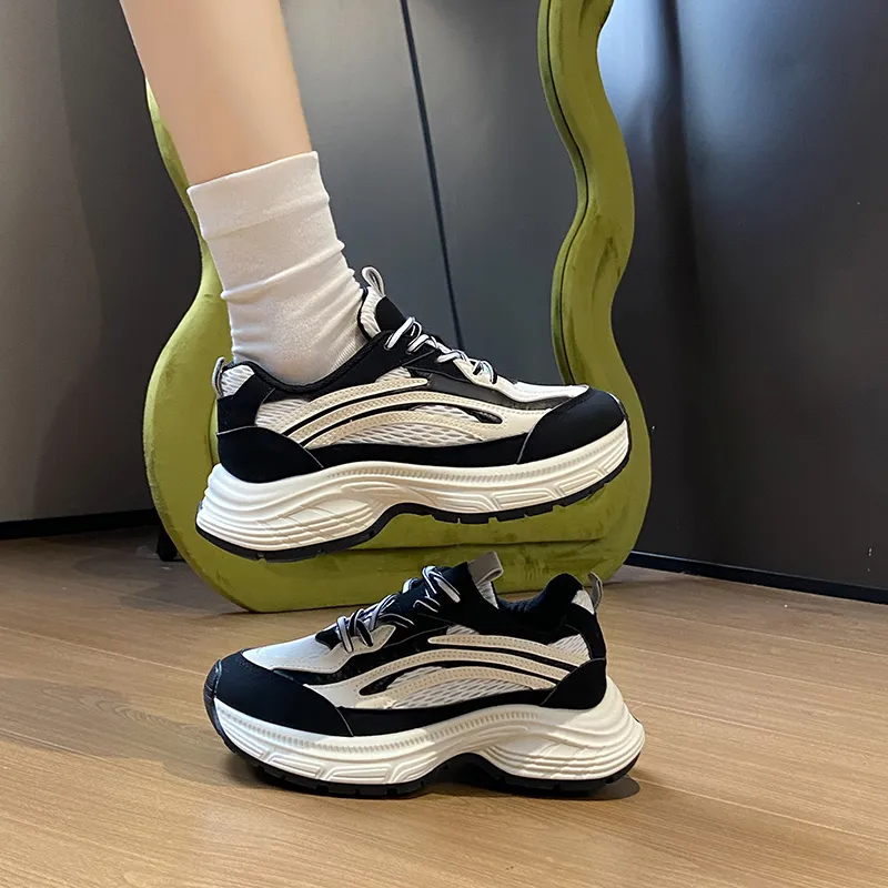 SUPEREDGE Slip Resistant, Abrasion Resistant, Breathable Low Top Chunky Sneakers Women's-7