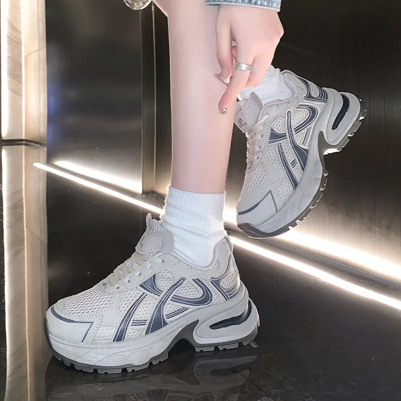 SUPEREDGE Slip Resistant And Abrasion Resistant Coverage Low Top Chunky Sneakers Women's-6