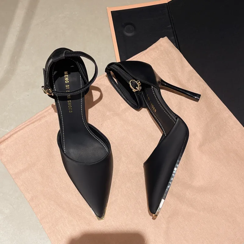 SUPEREDGE Slim Heel High Heels Women's Black-6