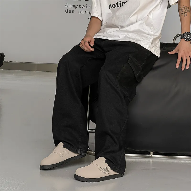 SUPEREDGE Quiet Abrasion Resistant Closed Toe Slippers Men's Beige-1