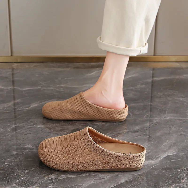 SUPEREDGE Rubber Sole Quiet Abrasion Resistant Closed Toe Slippers Women's-11