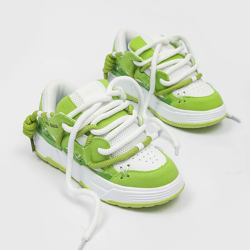 SUPEREDGE Coverage Slip Resistant And Abrasion Resistant Low Top Skateboard Shoes Unisex Neon Green-3