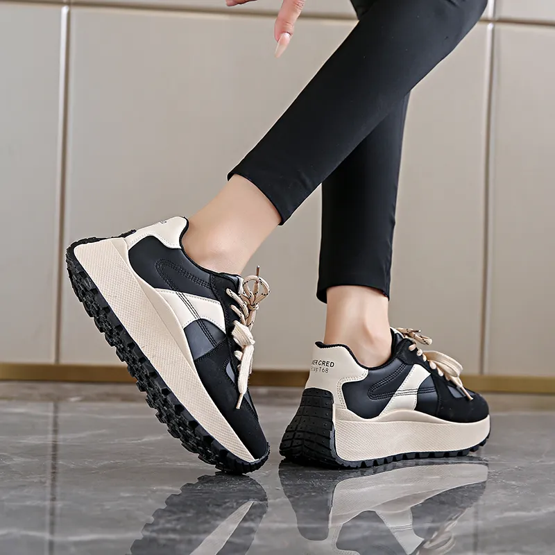 SUPEREDGE Slip Resistant And Abrasion Resistant Coverage Low Top Chunky Sneakers Women's-4