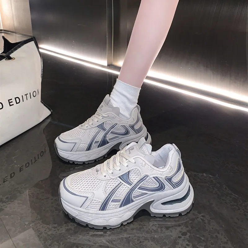 SUPEREDGE Slip Resistant And Abrasion Resistant Coverage Low Top Chunky Sneakers Women's-9