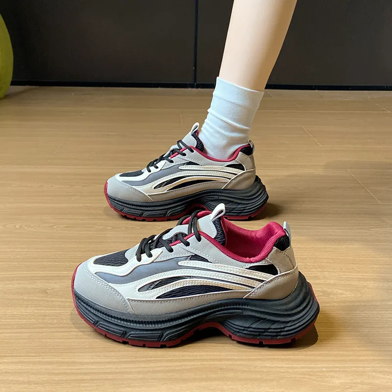 SUPEREDGE Slip Resistant, Abrasion Resistant, Breathable Low Top Chunky Sneakers Women's-2