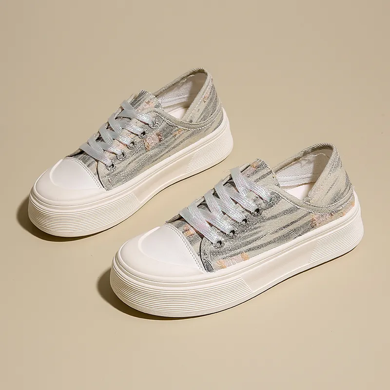 SUPEREDGE Slip Resistant, Breathable, Lightweight Low Top Canvas Shoes Women's-1