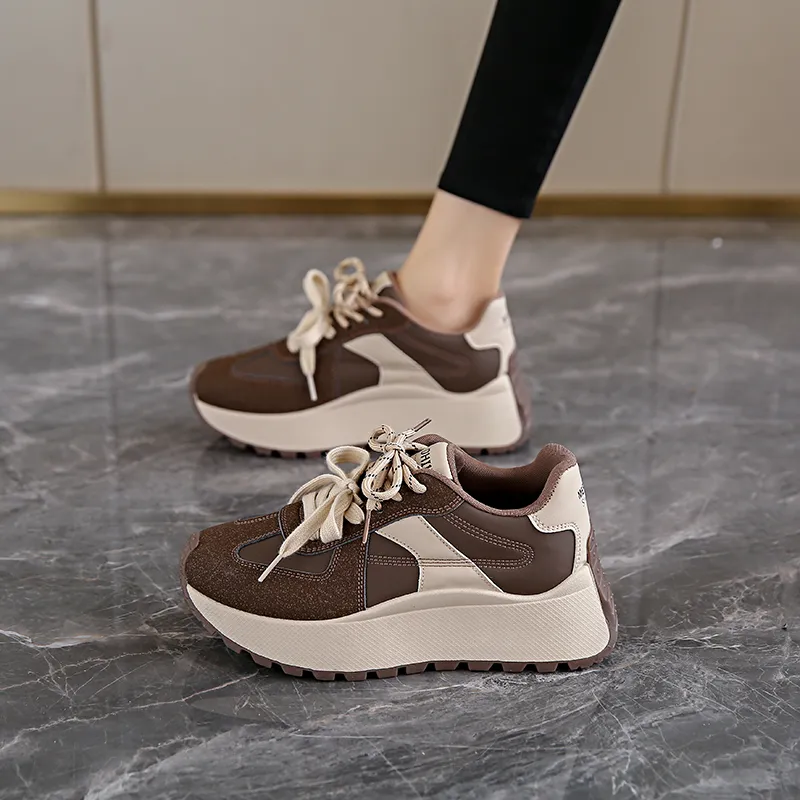 SUPEREDGE Slip Resistant And Abrasion Resistant Coverage Low Top Chunky Sneakers Women's-9
