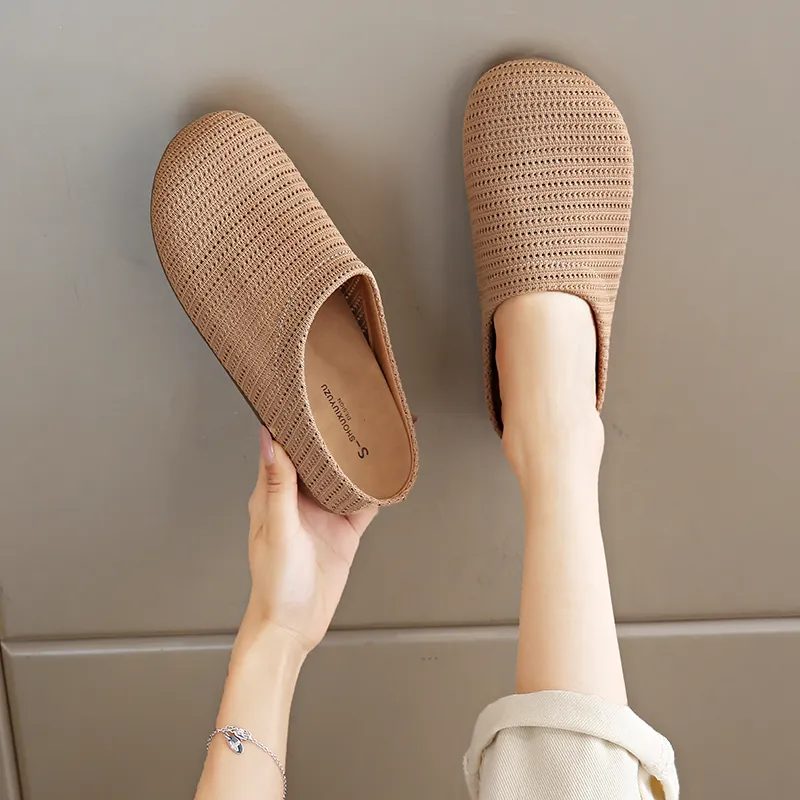 SUPEREDGE Rubber Sole Quiet Abrasion Resistant Closed Toe Slippers Women's-12