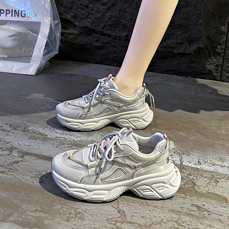 SUPEREDGE Slip Resistant And Abrasion Resistant Coverage Low Top Chunky Sneakers Women's-3