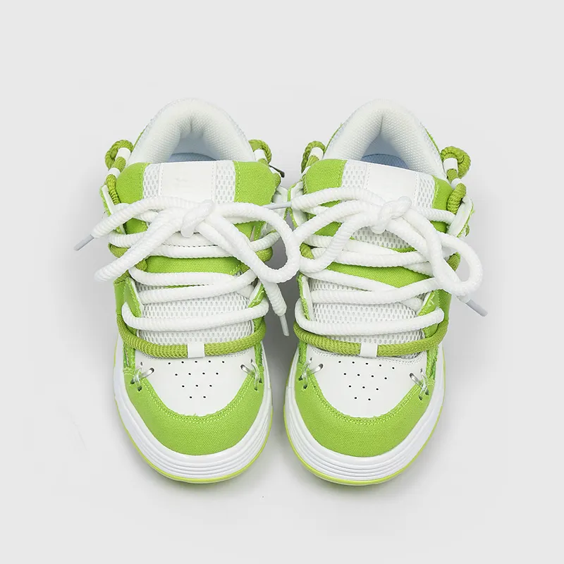SUPEREDGE Coverage Slip Resistant And Abrasion Resistant Low Top Skateboard Shoes Unisex Neon Green-2