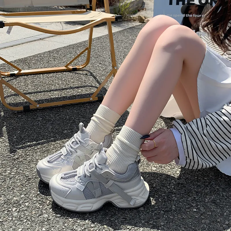 SUPEREDGE Anti Slip Wear Resistant Low Top Chunky Sneakers Women's-7