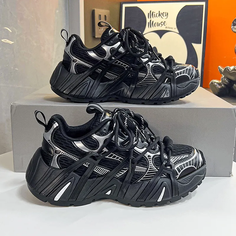 SUPEREDGE Shock Absorbers With Slip Resistant And Abrasion Resistant Properties Low Top Chunky Sneakers Unisex-2