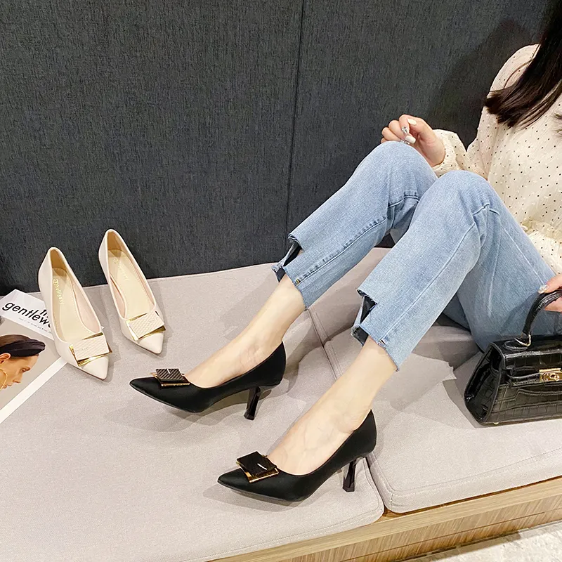 SUPEREDGE Slim Heel High Heels 7CM Women's-5
