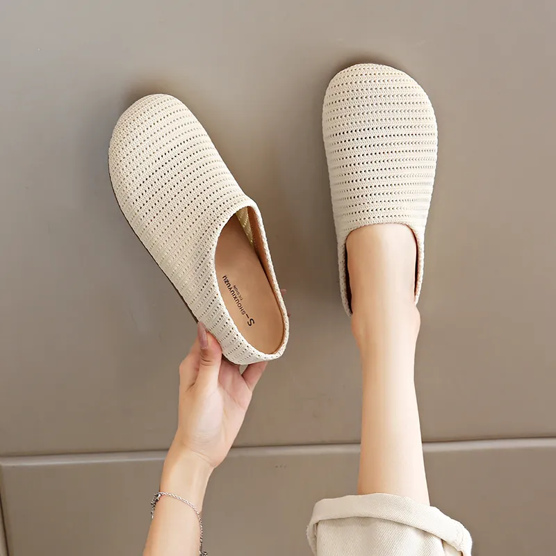 SUPEREDGE Rubber Sole Quiet Abrasion Resistant Closed Toe Slippers Women's-1