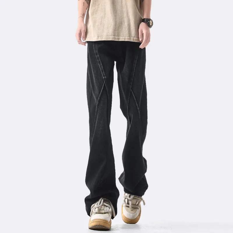 HUANQIU Jeans Luxury Streetwear Trendy Gradient Casual Pants Unisex-2