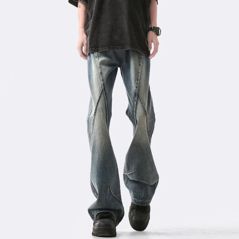 HUANQIU Jeans Luxury Streetwear Trendy Gradient Casual Pants Unisex-7