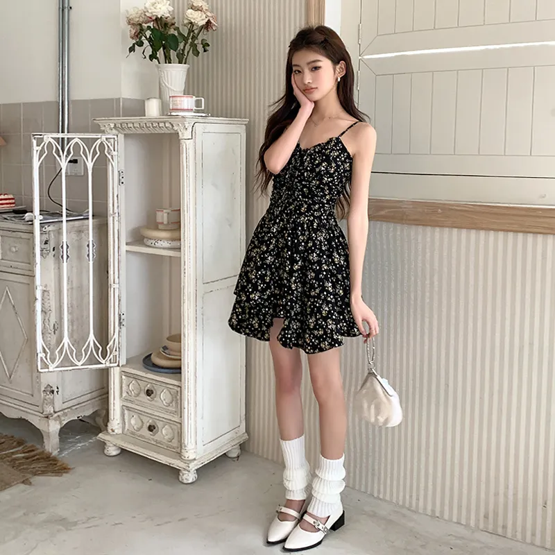 REMOULD Slip Dress Women's Black Floral-2