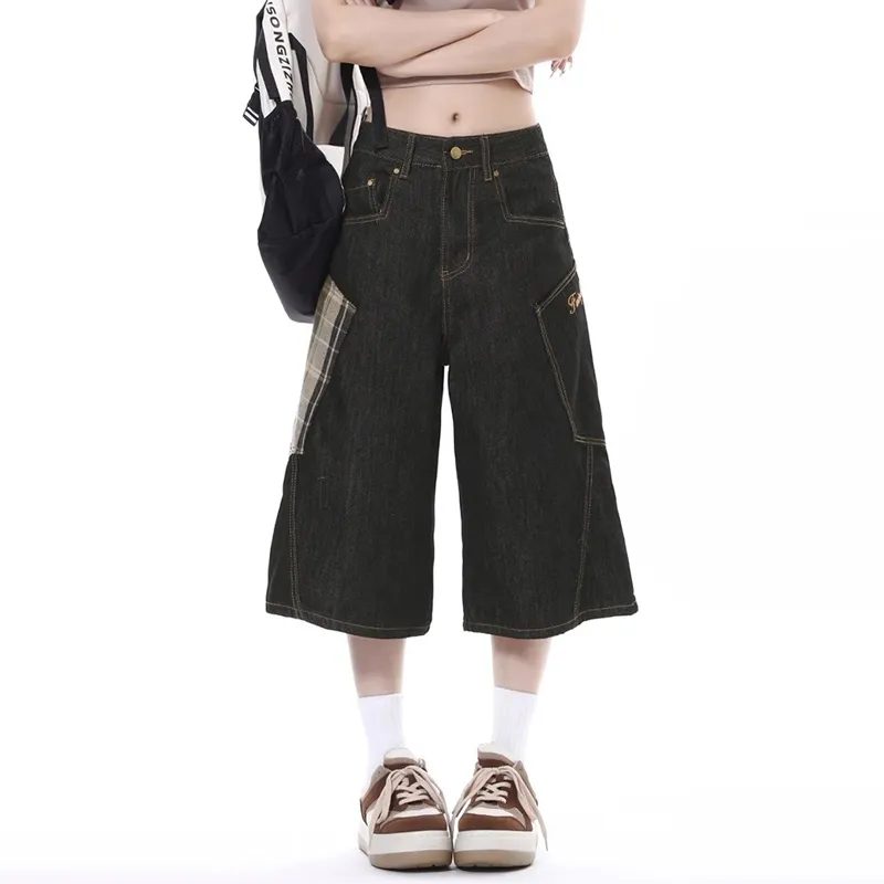 REMOULD Denim Shorts Women's Black Gray-4