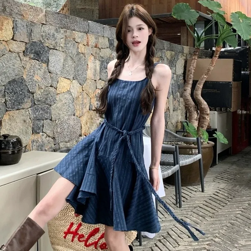 REMOULD Slip Dresses Women's Blue Shopping Bag Included-4