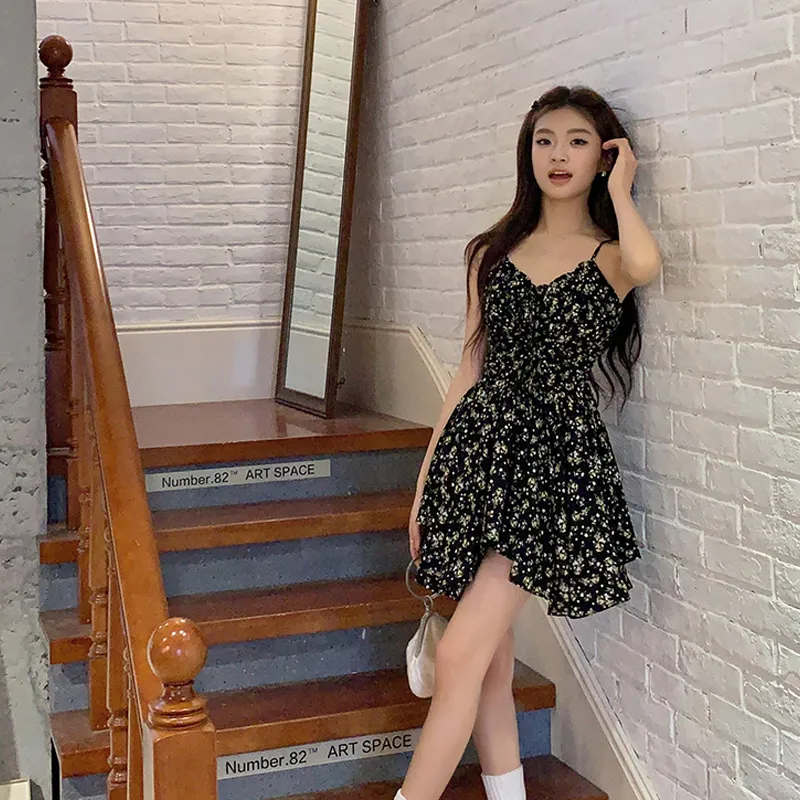 REMOULD Slip Dress Women's Black Floral-4