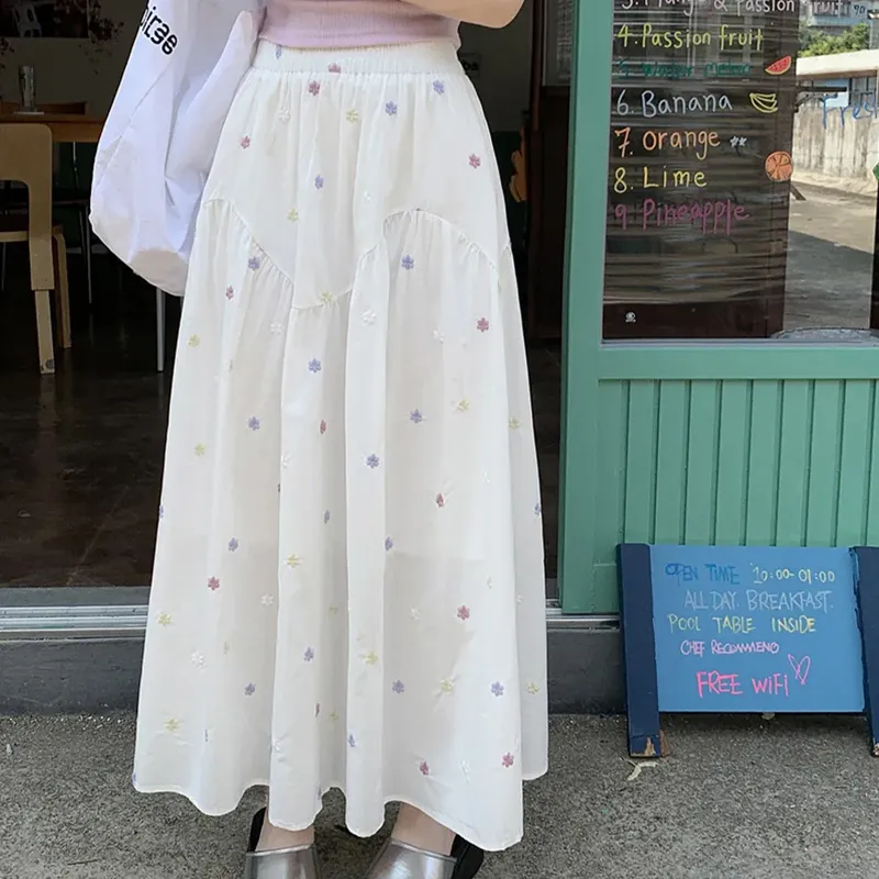 REMOULD Casual Long Skirt Women's White-3