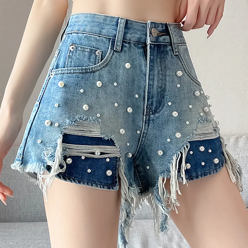 REMOULD Denim Shorts Women's Vintage Blue Shorts Shopping Bag-2