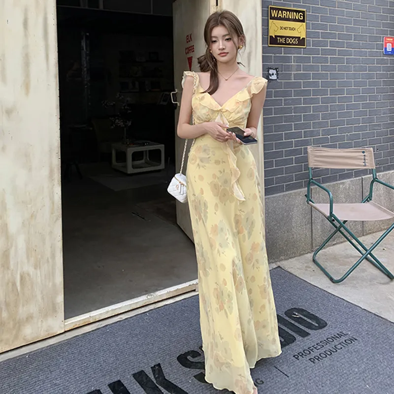REMOULD Slip Dresses Women's Yellow-3