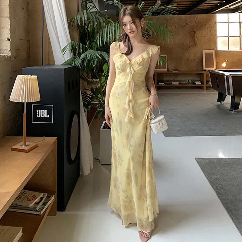 REMOULD Slip Dresses Women's Yellow-4