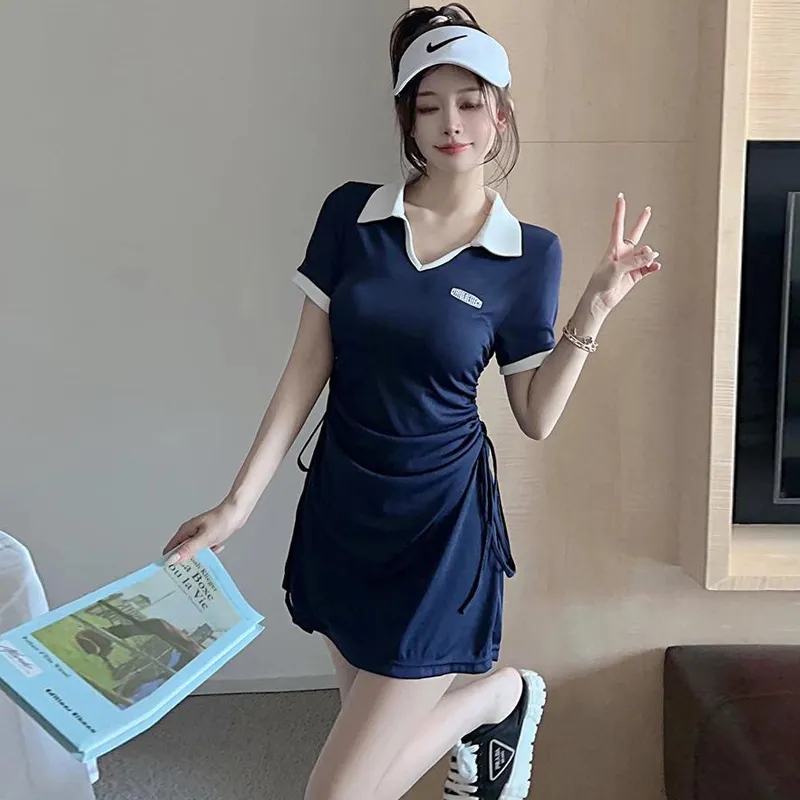 REMOULD Short Sleeved Dress Women's Navy Blue-3
