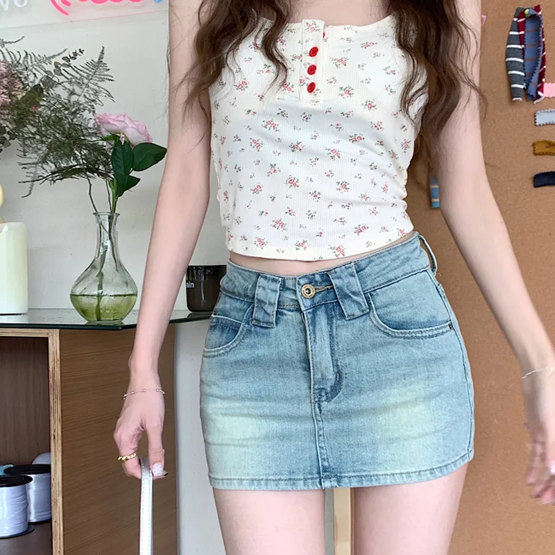 REMOULD Denim Short Skirts Women's Blue-4