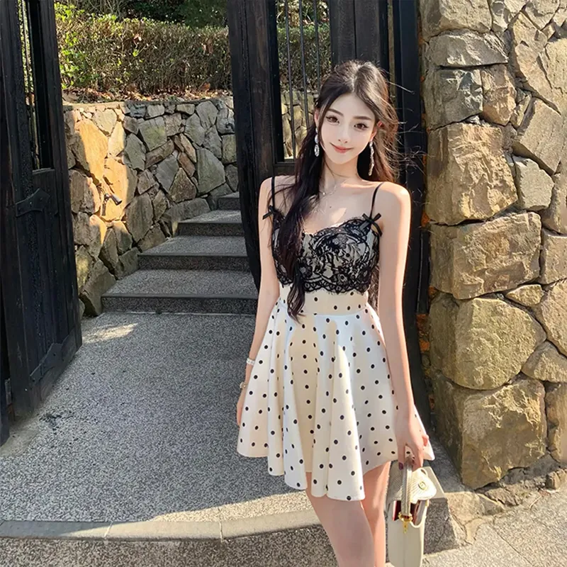 REMOULD Slip Dress Women's Polka Dot Camisole Dress-2