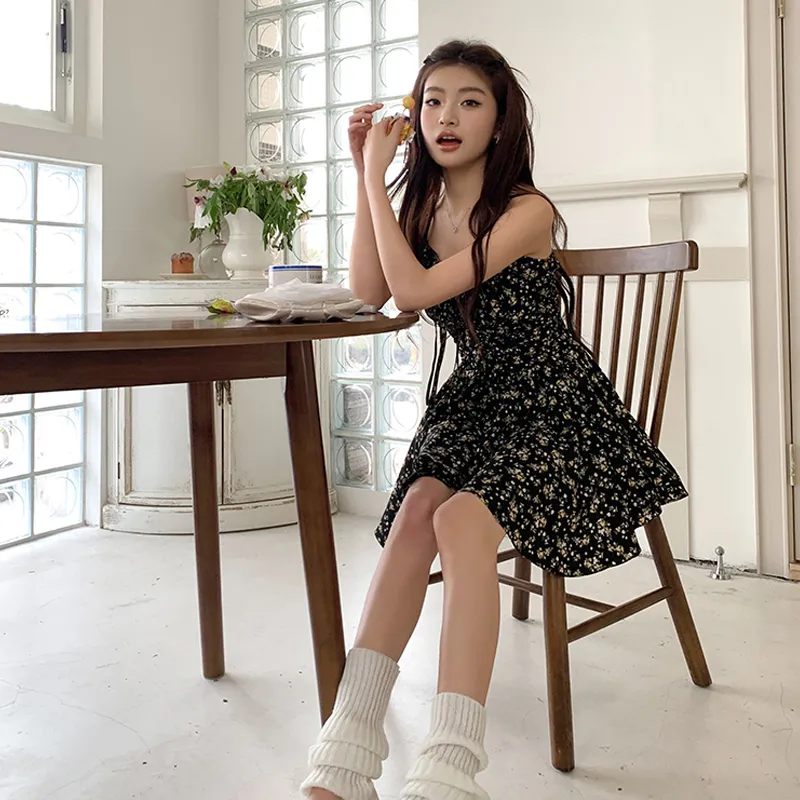 REMOULD Slip Dress Women's Black Floral-5