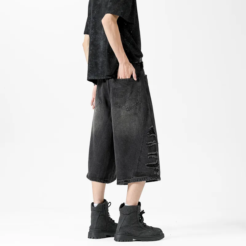 MindBridge Denim Shorts Unisex Black-5
