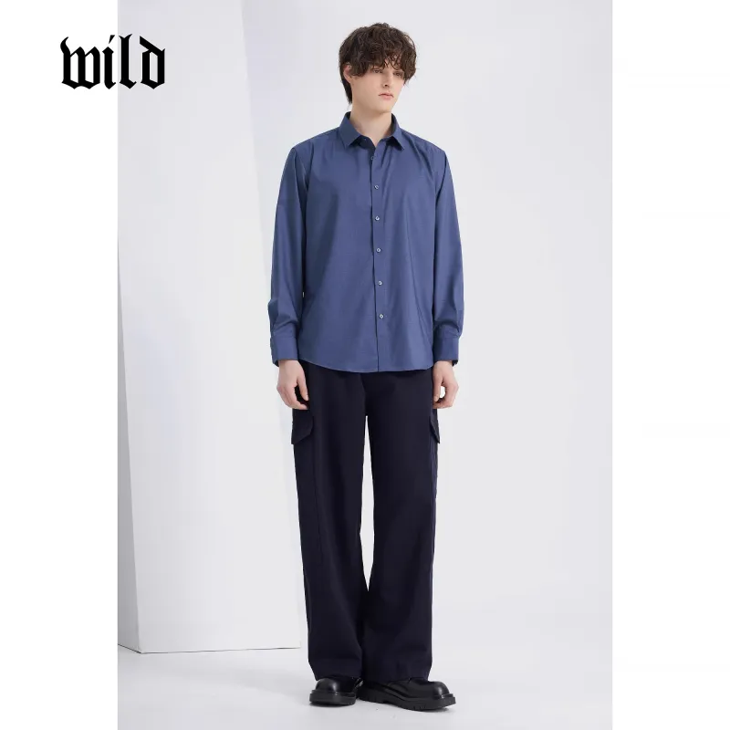 WILD LEADER Cargo Pants Men's Navy Blue [XXKW5138V63]-4