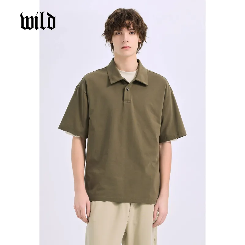 WILD LEADER Polo Shirts Men Army Green[TW5118111]-4